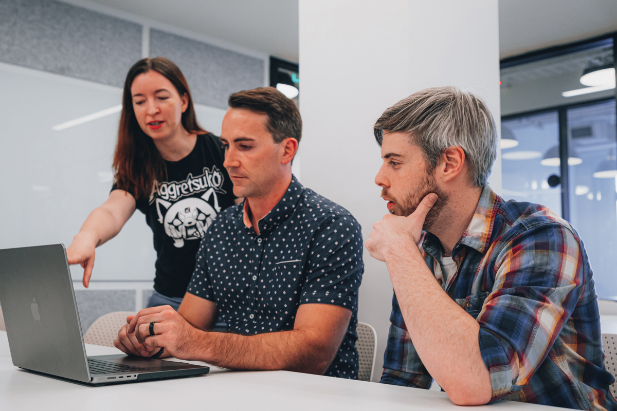 BridgePhase engineers during code review BridgePhase engineers during code review